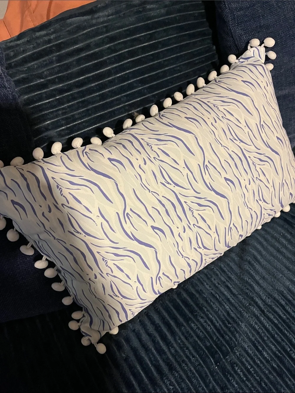 Lilly Pulitzer Lavender Floral Pom-Pom Accent Pillow